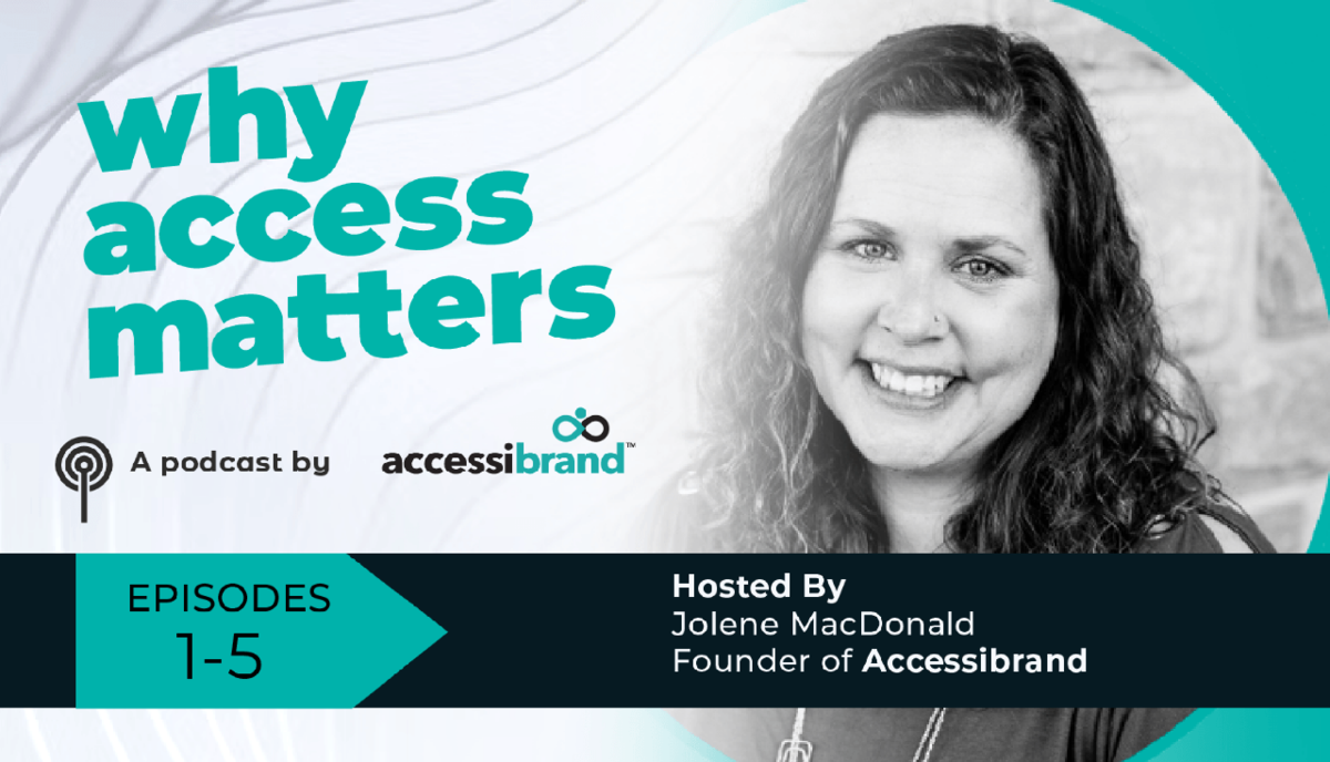 Why Access Matters podcast lead image with Jolene MacDonald's image.